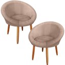Ver imagem 1 de Kit 2 Poltronas Decorativa para Sala de Espera Recepção Resistente Escritório Tecido Veludo Luxo