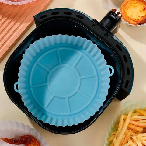 Kit 4 Formas Silicone Reutilizável Antiaderente Air Fryer