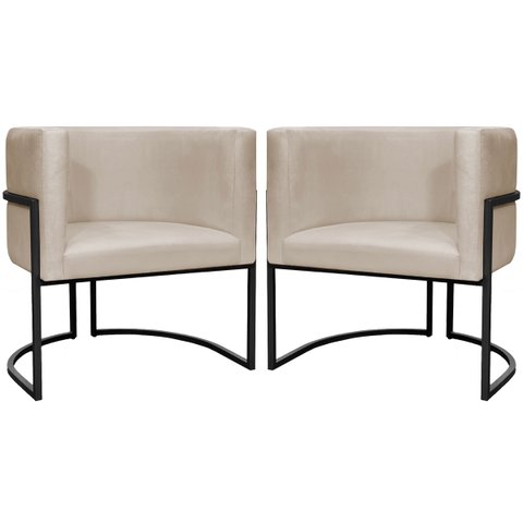 Kit 2 Poltronas Luna Decorativa Suede Cores Base Ferro Preto