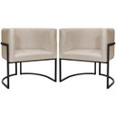 Ver imagem 1 de Kit 2 Poltronas Luna Decorativa Suede Cores Base Ferro Preto