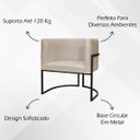 Ver mais imagens de Kit 2 Poltronas Luna Decorativa Suede Cores Base Ferro Preto
