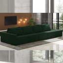 Ver imagem 1 de Sofá Ilha Modulado Milos 392cm Puff Lateral Veludo Verde G33 - Gran Belo