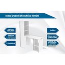 Ver imagem 4 de Mesa Multiuso Casal Retrátil Me4171 C/ 5 Nichos Amêndoa - Tecno Mobili