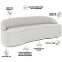 Ver imagem 3 de Sofá 3 Lugares Curvo Living Lótus D02 Bouclê Creme 180cm B-54