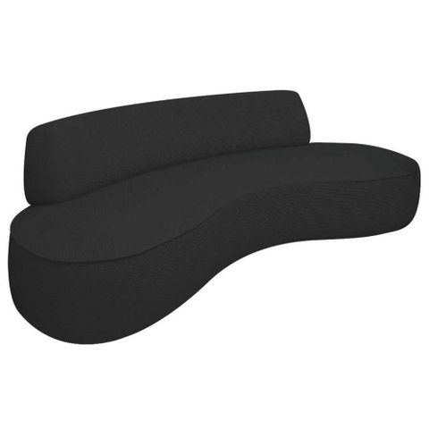Sofá Curvo 3 Lugares Sala de Estar Recepção Escritório Amsterdã 200cm Corano - Adj Decor Cor