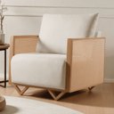 Ver imagem 1 de Poltrona para Sala de Estar Madeira Maciça Palha Rattan Arthur