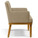 Ver imagem 6 de Poltrona Decorativa para Sala de Estar e Recepção Beatriz W01 Linho Bege Escuro - Lyam Decor