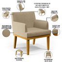 Ver imagem 3 de Poltrona Decorativa para Sala de Estar e Recepção Beatriz W01 Linho Bege Escuro - Lyam Decor