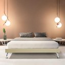Ver imagem 3 de Base Cama Box Casal Japonesa 140cm em Veludo Bege - Cor: Preto