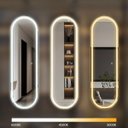 Ver mais imagens de Espelho Oval 40x70 cm Jateado LED 3 Cores Touch Moderno
