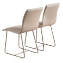 Ver imagem 4 de Conjunto 2 Cadeiras Cristal Sala de Jantar em Couro Pérola e Metal Champanhe