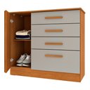Ver imagem 4 de Cômoda com 4 Gavetas 104cm Multimóveis CR35477 Cinamomo/Off White