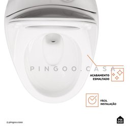 Vaso Sanitário Monobloco Caixa Acoplada Privada Aquarela Pingoo.casa - Branco - 3