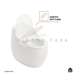 Vaso Sanitário Monobloco Caixa Acoplada Privada Aquarela Pingoo.casa - Branco - 4