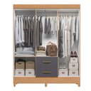 Ver imagem 2 de Guarda Roupa Casal Mobi 06 Portas com Espelho Freijo Titanium - Móveis Albatroz