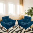 Ver imagem 4 de Kit 02 Poltrona Opala Decorativa Suede