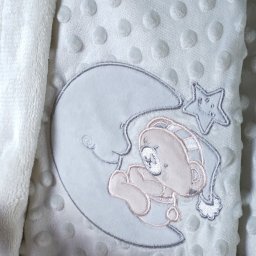 Manta Bebê Dots Camada Dupla de Plush 100x70 com Bordado - 2