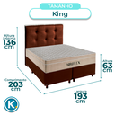 Ver imagem 4 de Cama Box e Colchão King Molas Ensacadas Airflex + Cabeceira Marrom