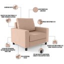 Ver imagem 4 de Kit 2 Poltronas Decorativas para e Recepção Malta L02 Linho Rosê - Lyam Decor