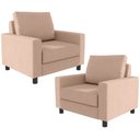 Ver imagem 1 de Kit 2 Poltronas Decorativas para e Recepção Malta L02 Linho Rosê - Lyam Decor
