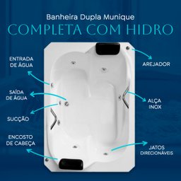 Banheira Dupla Munique Completa com Hidro - 4