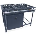 Ver imagem 1 de Fogão Industrial 6 Bocas Alta Pressão P5 com Forno 90L Tampa Pintada MetalFour