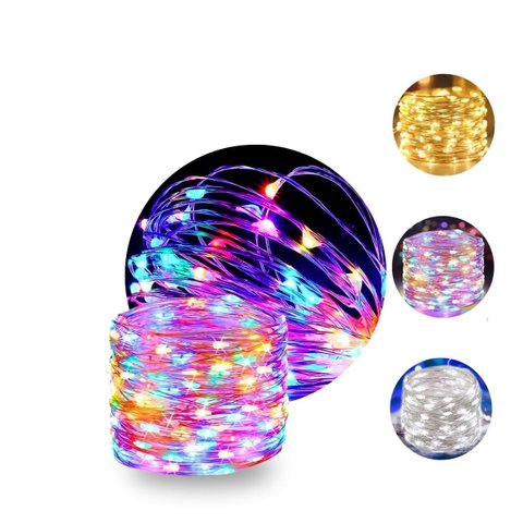 Fio de Fada 100 Led Colorido Rgb 10m Cordão Pisca Luz Lâmpada Festa Decoração Árvore Natal Luvinco