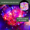 Ver imagem 6 de Fio de Fada 100 Led Colorido Rgb 10m Cordão Pisca Luz Lâmpada Festa Decoração Árvore Natal Luvinco
