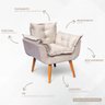 Poltrona Decorativa Reforçada para Sala Alice para Recepção Manicure Escritório Suede - 2