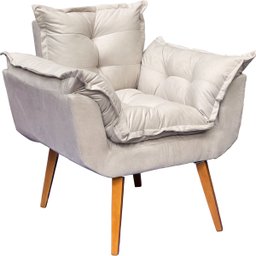 Poltrona Decorativa Reforçada para Sala Alice para Recepção Manicure Escritório Suede - 4