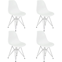 Ver imagem 6 de Mesa Industrial Base Ferro Branco em V Tampo 137x90 Branco 4 Cadeiras Eames Assento Branco Ferro B