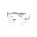 Ver imagem 2 de Mesa Industrial Base Ferro Branco em V Tampo 137x90 Branco 4 Cadeiras Eames Assento Branco Ferro B