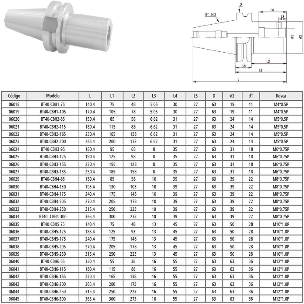 Cone Modular Cbh - Modelo Bt40 Cbh4-175 Bt - 3