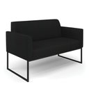 Ver imagem 3 de Sofá Namoradeira com 2 Poltronas Base Industrial Preto Marisa Linho Preto A79 D03 - D?rossi