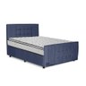 Cama com Cabeceira Queen Size Estofada Uvaia 160cm Suede: Azul Marinho - 1