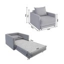 Ver imagem 5 de Poltrona Sofá Cama Solteiro 85cm Trento Cinza Estofama