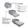 Poltrona Sofá Cama Solteiro 85cm Trento Cinza Estofama - 6