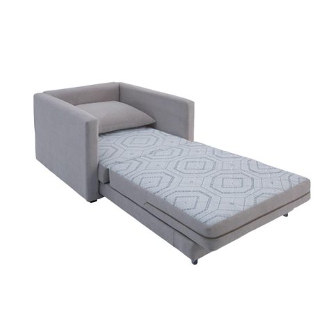 Poltrona Sofá Cama Solteiro 85cm Trento Cinza Estofama