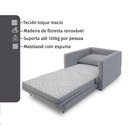 Ver mais imagens de Poltrona Sofá Cama Solteiro 85cm Trento Cinza Estofama