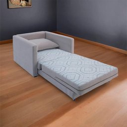 Poltrona Sofá Cama Solteiro 85cm Trento Cinza Estofama - 3