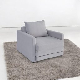 Poltrona Sofá Cama Solteiro 85cm Trento Cinza Estofama - 4