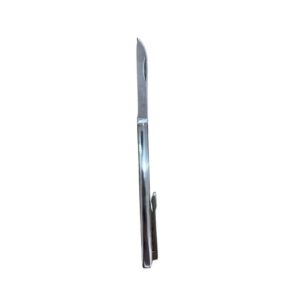 Canivete Bisturi Aço Inox Tipo Caneta Pequeno 13cm Afiado