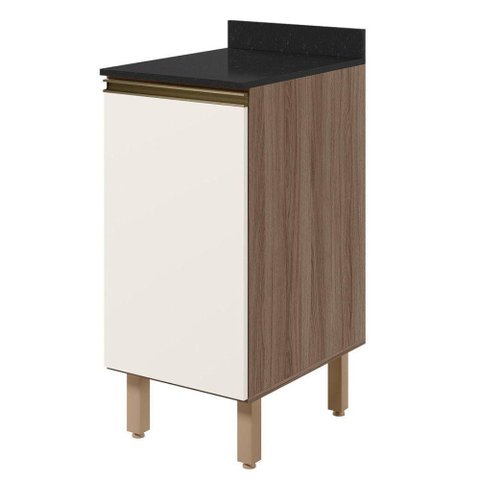 Balcão com Tampo 1 Porta MDF 40 cm Kali 1221822 Carvalho Toq Off White Nicioli