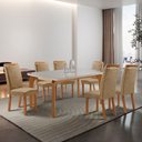 Ver imagem 2 de Mesa de Jantar Liz 180cm Tampo MDF Vidro Canto Copo com 6 Cadeiras Aline