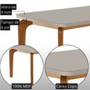 Ver imagem 6 de Mesa de Jantar Liz 180cm Tampo MDF Vidro Canto Copo com 6 Cadeiras Aline