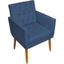 Ver imagem 2 de Kit 2 Poltrona Decorativa Para Sala De Estar Capitonê Suede Azul Marinho