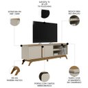 Ver mais imagens de Rack para Sala de Tv 70 Polegadas 200cm Nice L06 Nature/off - Mpozenato