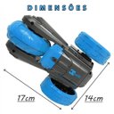 Ver imagem 3 de Carrinho Controle Remoto Flip Manobra Gira 360 Som Luz Carro Brinquedo Criança Divertido Aventura