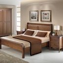 Ver imagem 1 de Cama de Casal 140cm Madeira Maciça Amsterdã Marrom/Amêndoa