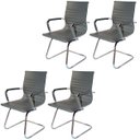 Ver imagem 1 de Kit Com 4 Cadeira Fixa Interlocutor Charles Eames Esteirinha 11A